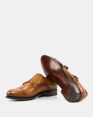 Francis Cognac Double Monk Strap - 675