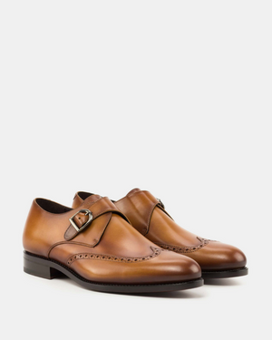 Chris Cognac Calf Single Monk - 675