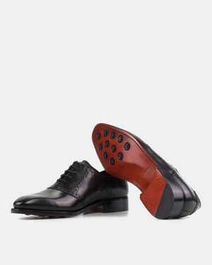 Outlet - Black Calf Saddle Oxford