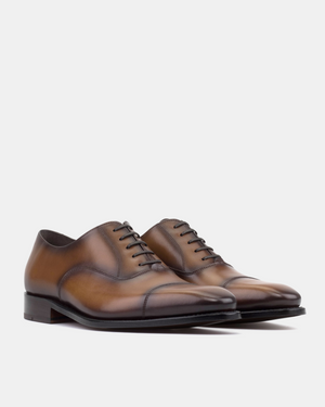 Ashford Cognac Cap Toe Oxford with Half-Rubber Soles - 722
