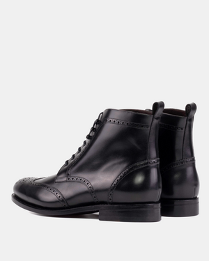 SAMPLE - John Black Wingtip Brogue Boot - 675
