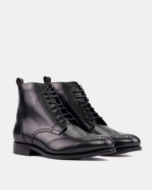 SAMPLE - John Black Wingtip Brogue Boot - 675