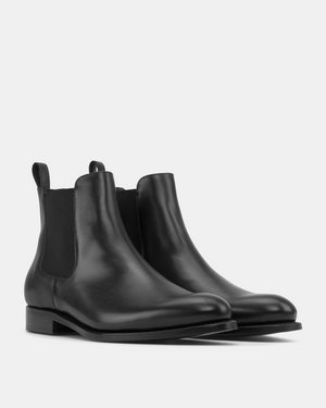 Bennett Black Chelsea Boot with Half-Rubber Soles - 675