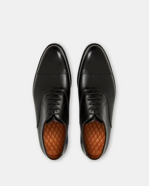 Black Cap Toe Oxford with Rubber Half Soles