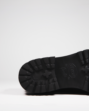 Black Waxed Suede Wholecut Oxford Shoe