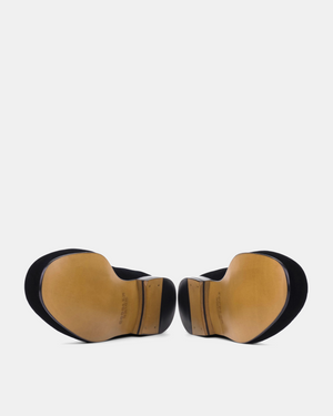 Black Velvet Slippers Palms