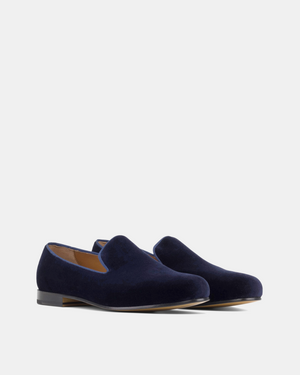 Blue Velvet Slippers