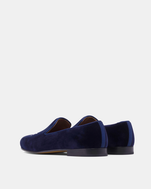 Blue Velvet Slippers Skull