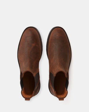 Brown Waxed Suede Lightweight Chelsea Boot