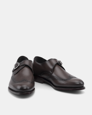 Chris Dark Brown Calf Single Monk - 675