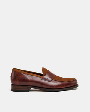 Museum Cognac Leather & Tobacco Suede Loafer