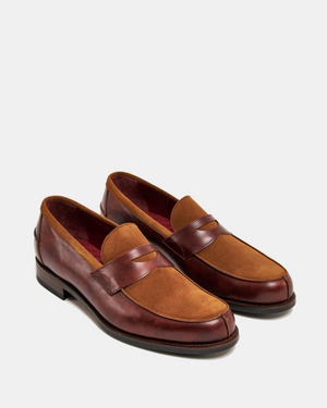 Museum Cognac Leather & Tobacco Suede Loafer