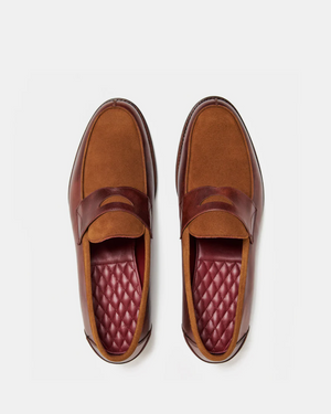 Museum Cognac Leather & Tobacco Suede Loafer