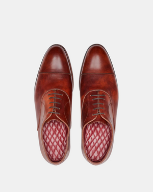 Museum Cognac Cap Toe Oxford with Rubber Half Soles
