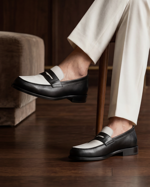 Henry Black & White Penny Loafer - 144