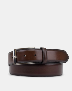 Matching Belt - Brown Hand-Burnished Calfskin