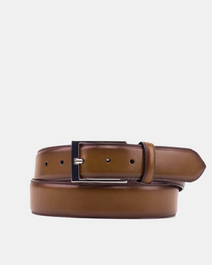 Matching Belt - Tobacco Hand-Burnished Calfskin
