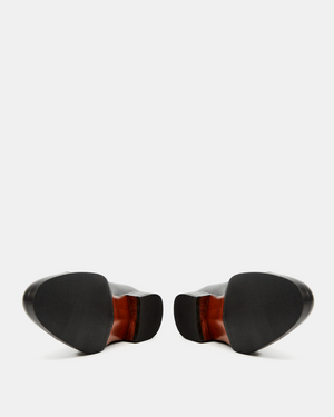 Black Double Monk Strap Dress Shoe with Rubber Half Soles - Louvre
