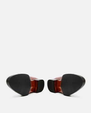 Museum Cognac Wholecut Oxford Dress Shoe with Rubber Half Soles