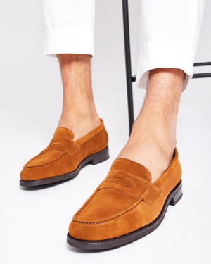 Tobacco Suede Lightweight Penny Loafer