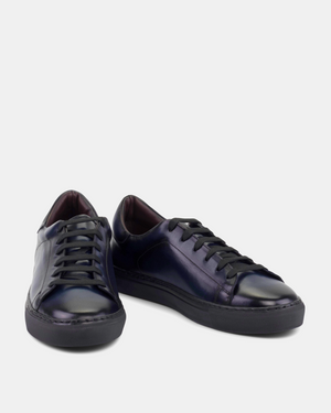 Navy Dress Sneaker in Black Soles