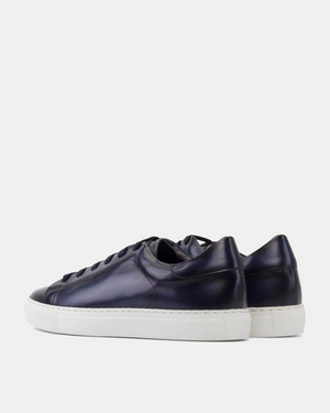 Navy Burnished Leather Dress Sneaker