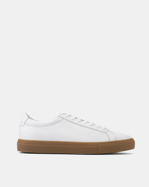 White Low Kick Dress Sneaker in Amber Soles