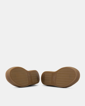 White Low Kick Dress Sneaker in Amber Soles