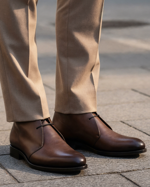 Brown Chukka with Half-Rubber Soles - 675