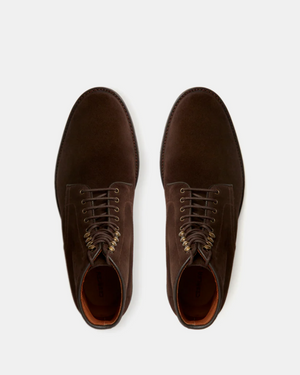 Brown Suede Plain-Toe Boot