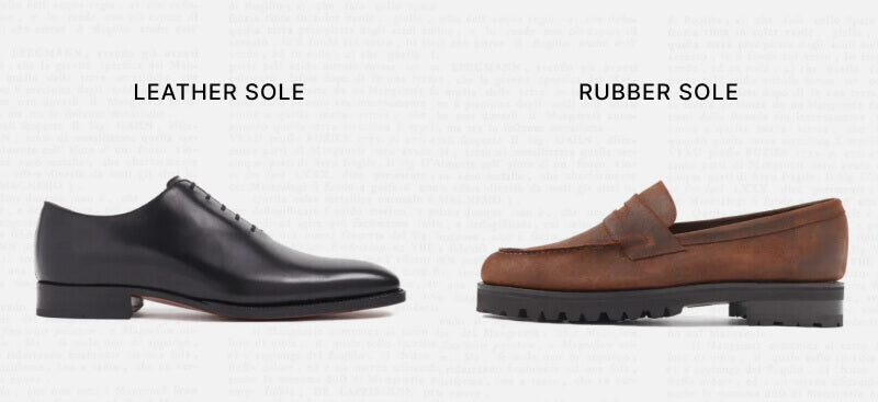 leather sole vs rubber sole shoes