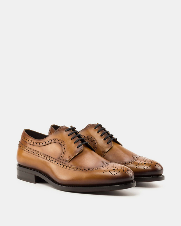 Vtg Union Made USA Cushion-Flex Longwing Brogue Oxford Shoes Mens 12C Leather Long wing full brogue Oxford - business combat – Saint Crispin main image 4