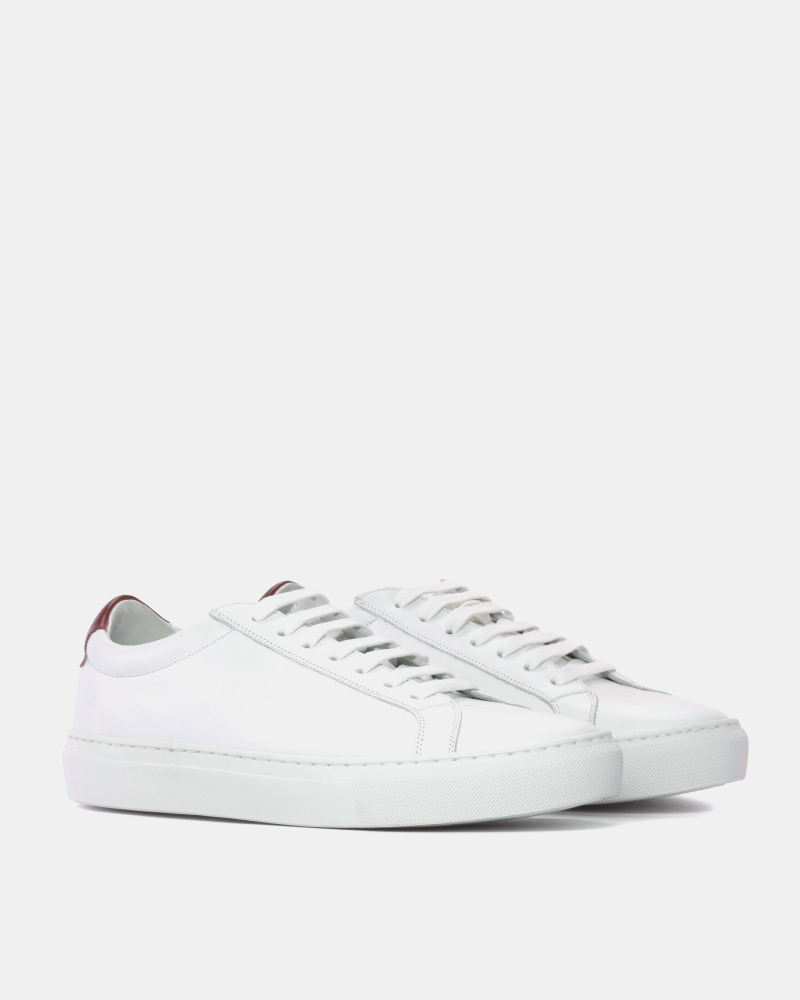 [SALE] - White Low Kick Sneaker Red Heel Tab