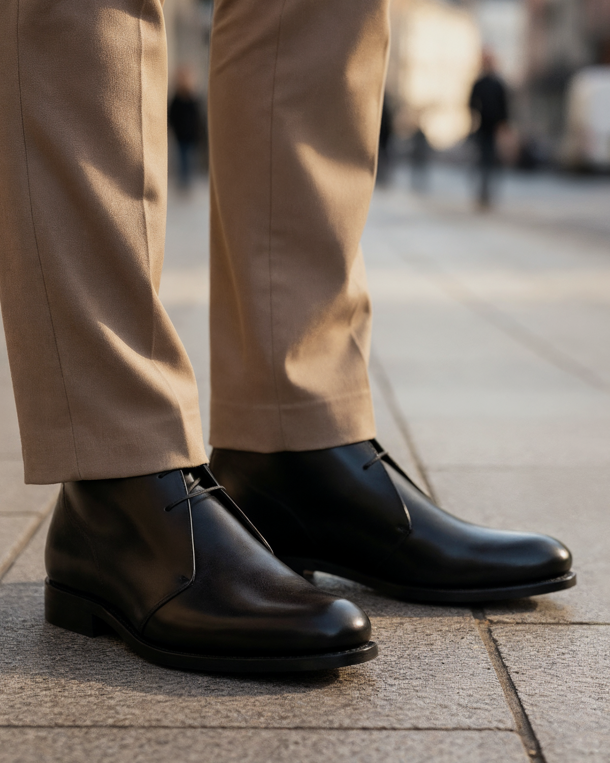 Men's Black Leather Chukka Boots