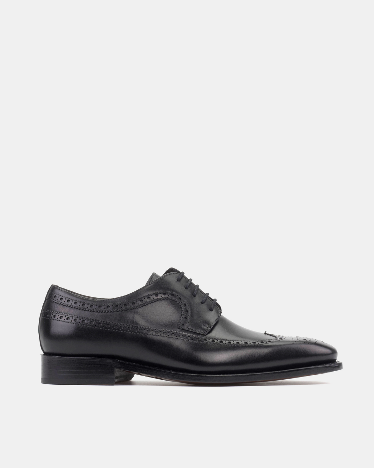 Alex Black Wingtip Derby Shoe - 722