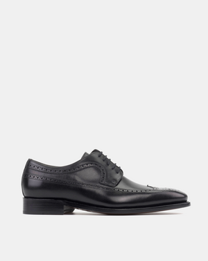 Alex Black Wingtip Derby Shoe - 722