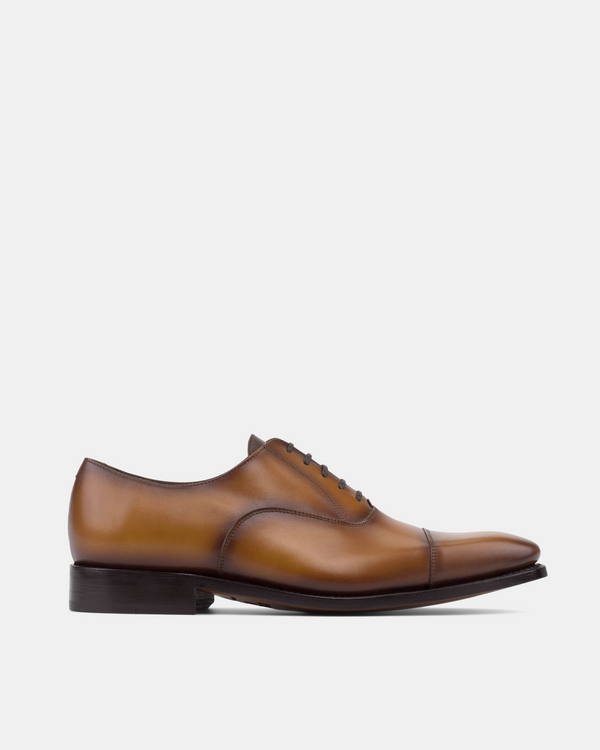 Men's Tobacco Leather Cap Toe Oxford Dress Shoes | Ashford 722