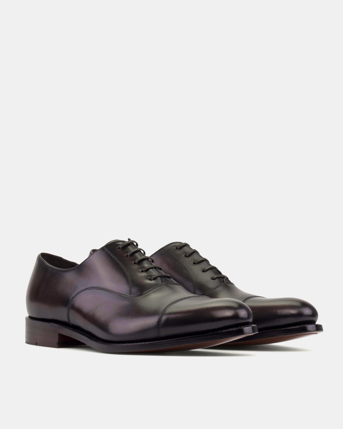 Men's Dark Brown Leather Cap Toe Oxford Dress Shoes | Ashford 675
