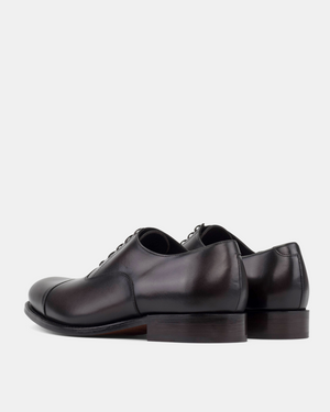 Ashford Dark Brown Cap Toe Oxford with Half-Rubber Soles - 675