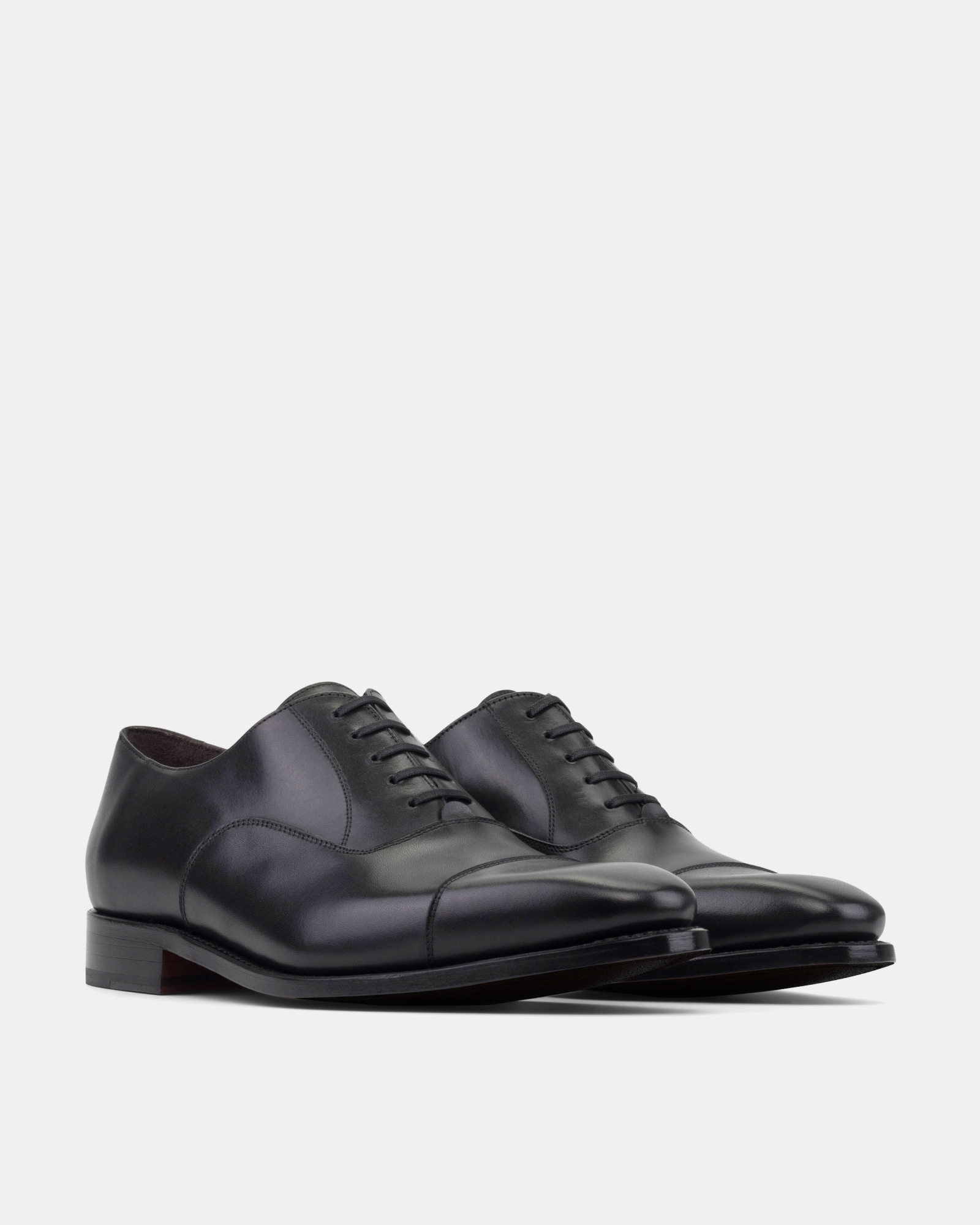 Ashford Black Cap Toe Oxford  with Half-Rubber Soles - 722