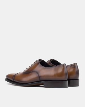 Ashford Cognac Cap Toe Oxford with Half-Rubber Soles - 722