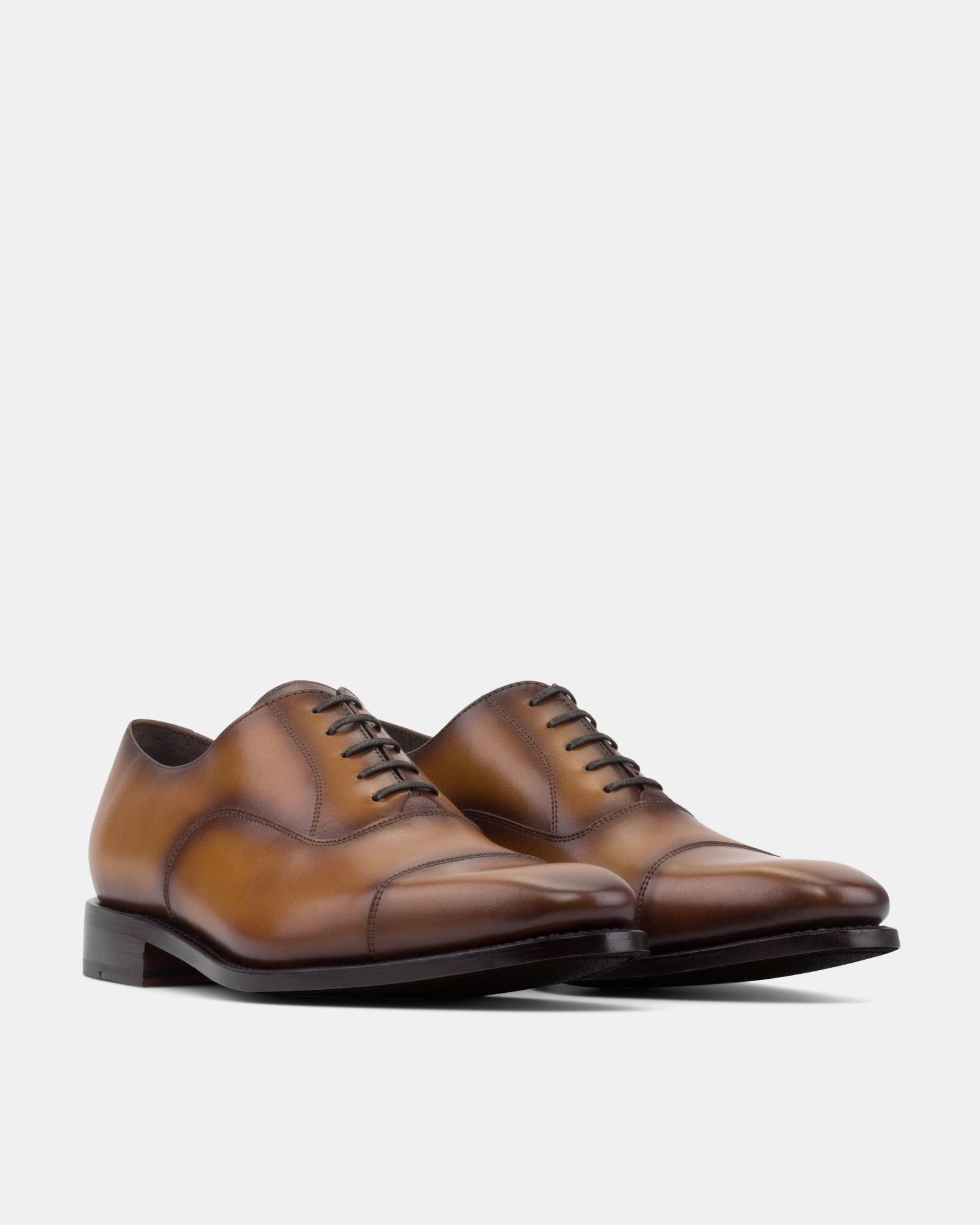 Ashford Tobacco Cap Toe Oxford with Half-Rubber Soles - 722