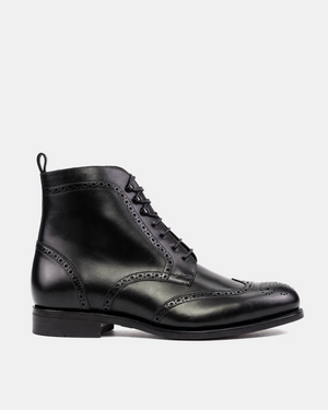 SAMPLE - John Black Wingtip Brogue Boot - 675