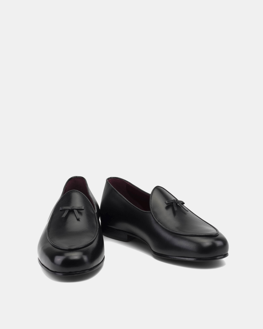 [SALE] - Black Full-Grain Belgian Loafer with Bow