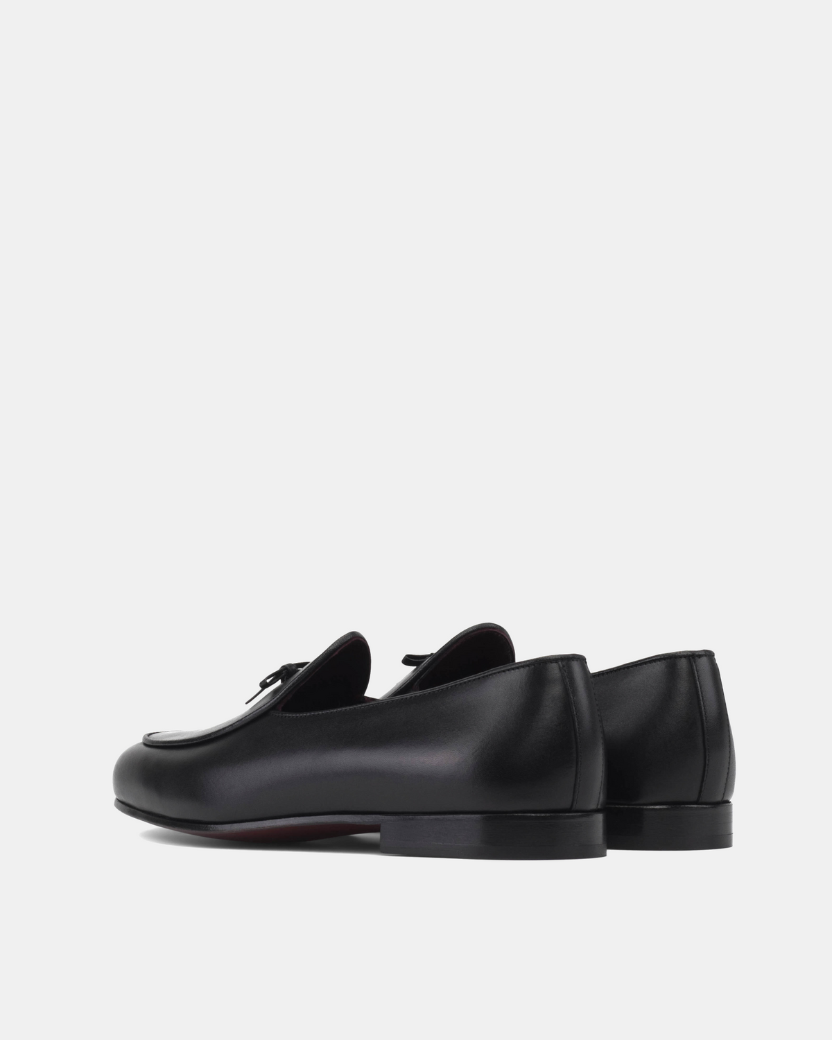 Black Full-Grain Belgian Loafer with Bow