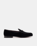 [SALE] - Black Velvet Belgian Loafer with Bow