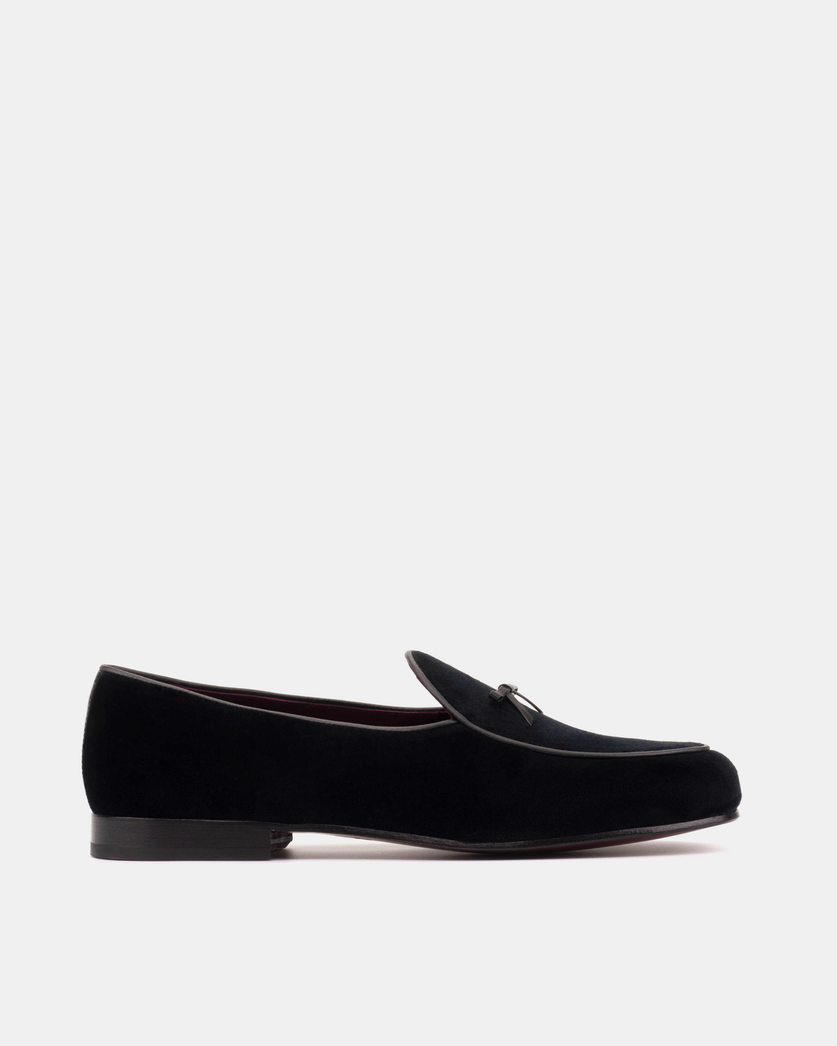 Black Velvet Belgian Loafer with Bow