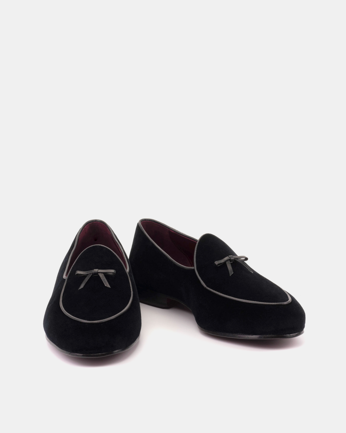 [SALE] - Black Velvet Belgian Loafer with Bow