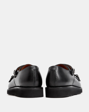 Black Lightweight Monk Strap Shoe