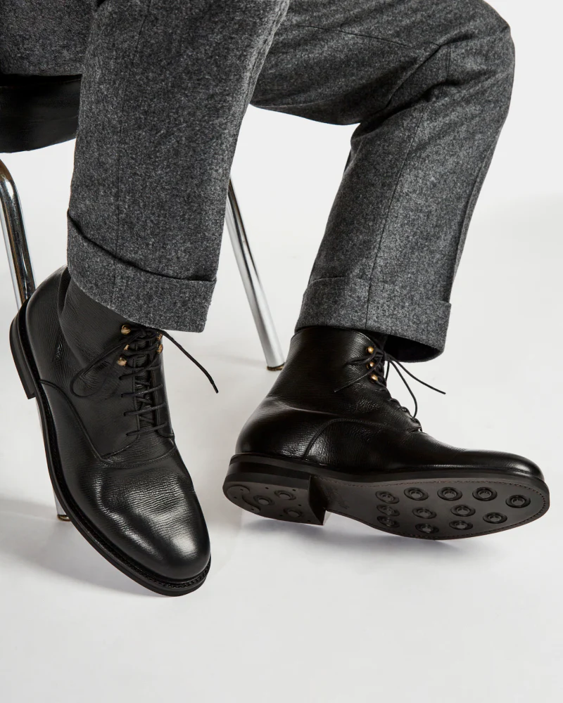 Black Plain Toe Boot Cobbler Union